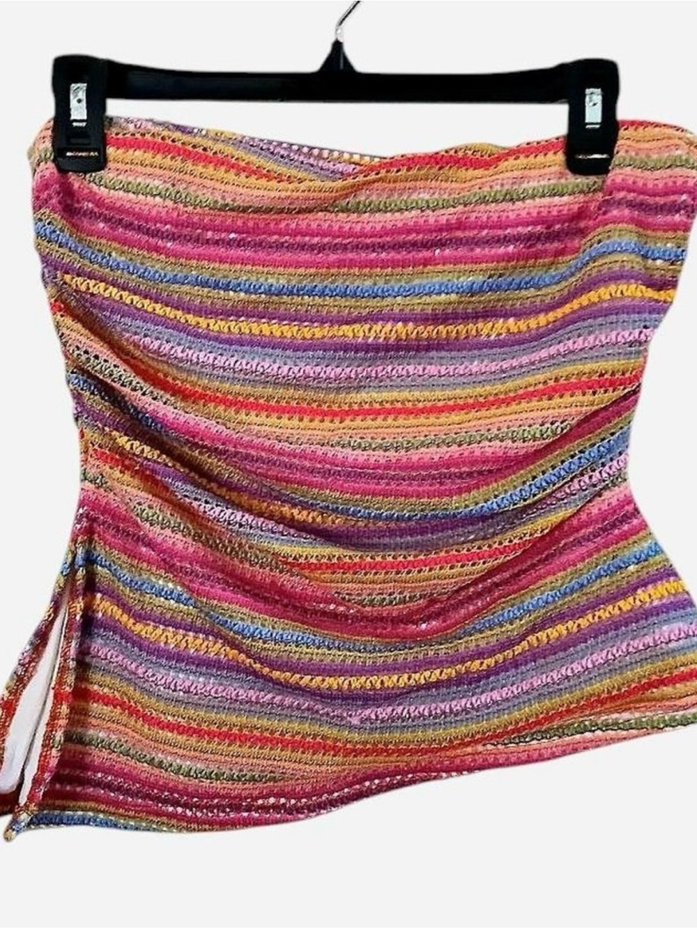 Striped Multicolor Knit Tube Top